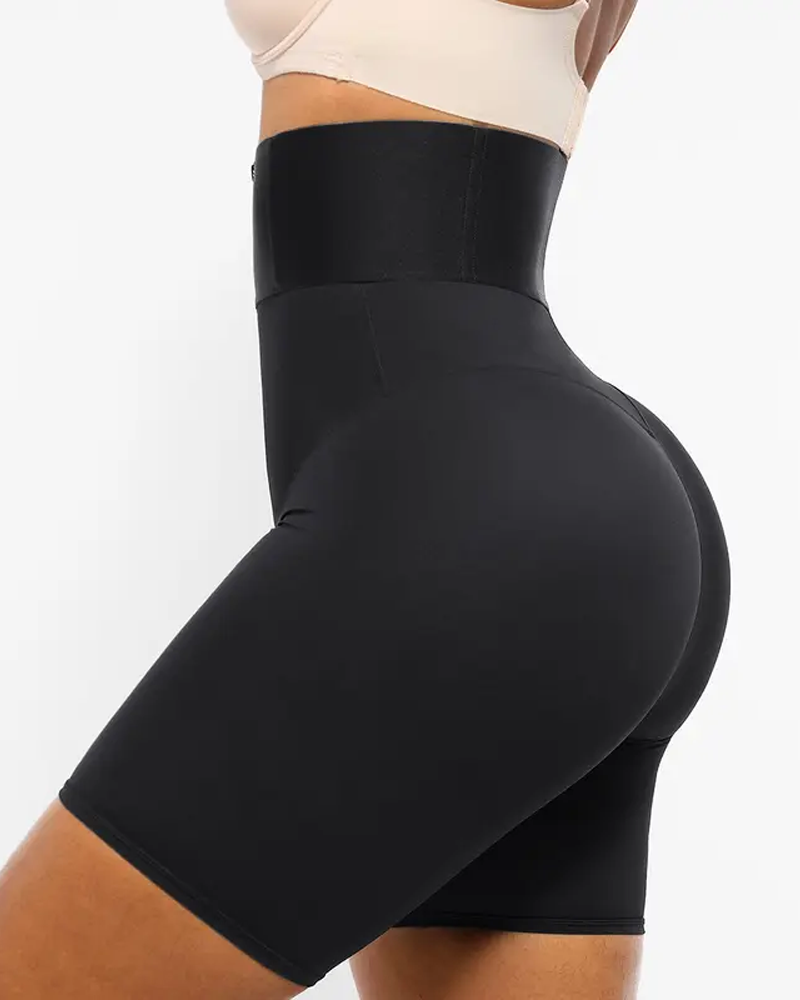 High Waist Zipper Tummy Control Butt Lifting Shaping Sports Shorts