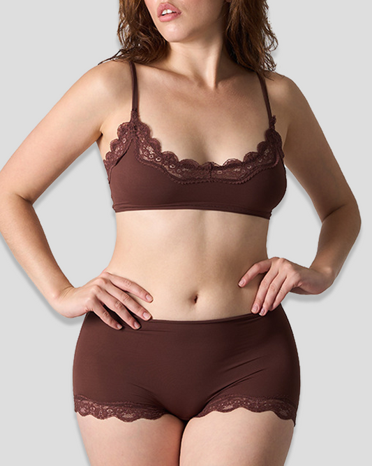 Soft Breathable Lace Bra & Briefs Lingerie Set
