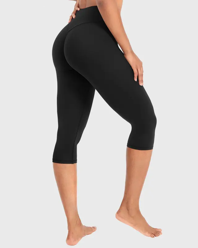 Seamless High Waist 7/8 Yoga Pants Comfort Tummy Control Leggings