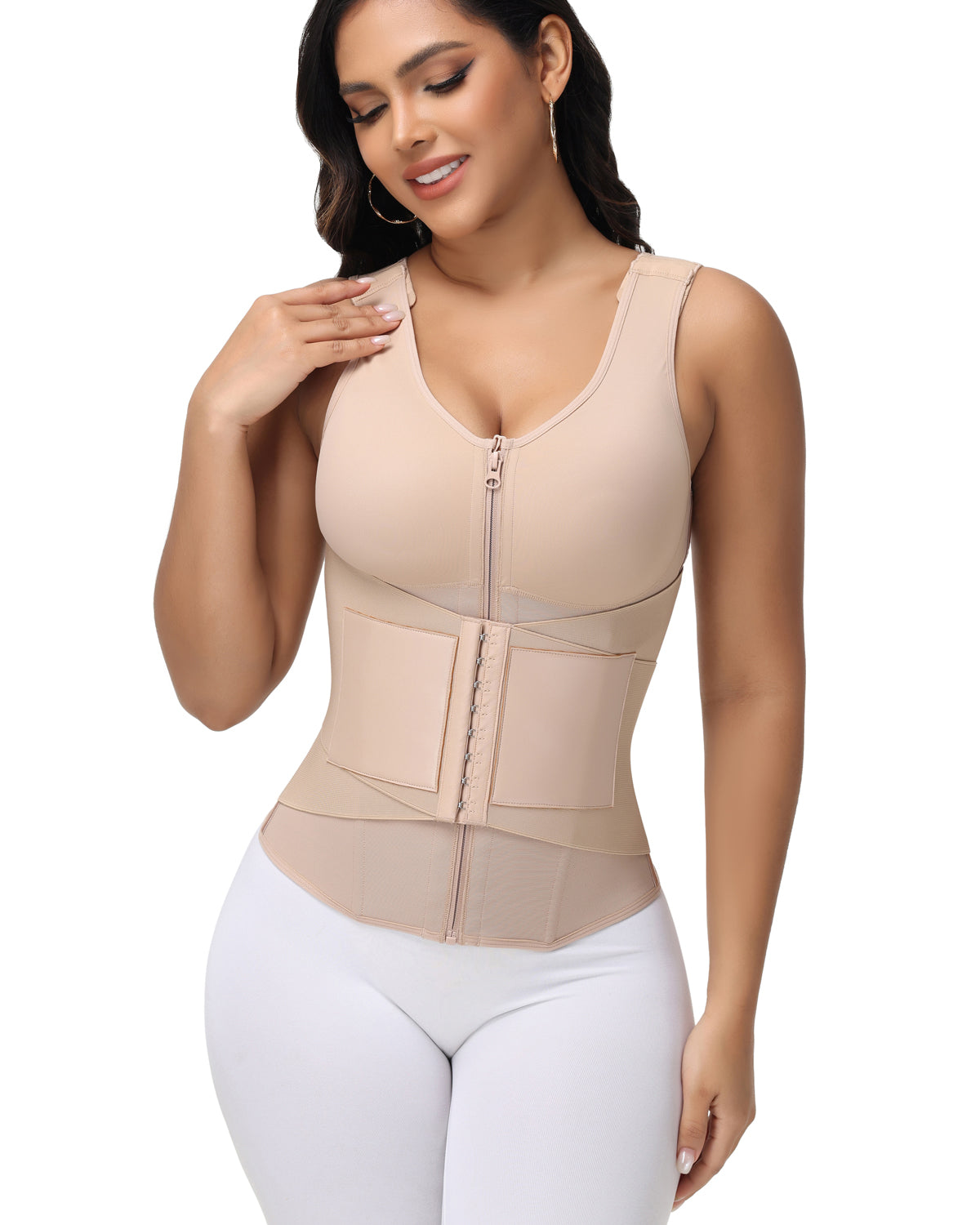 Hourglass Tummy Control Body Shaper Workout Corset Shapewear in Built Bra
