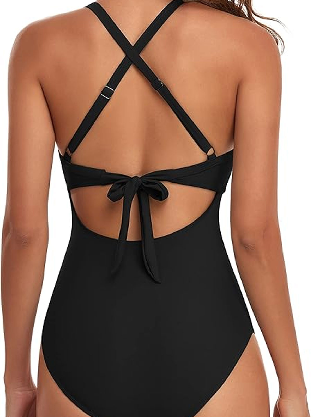 One Piece Swimsuits Tummy Control Cutout High Waisted Bathing Suit Wrap Tie Back