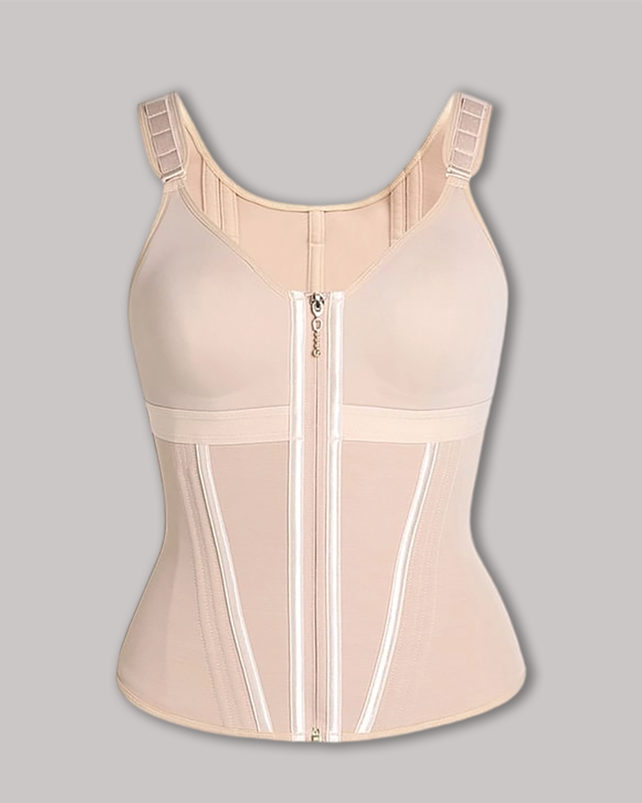 High Compression Tummy Control Latex Corset Waist Vest with Bra