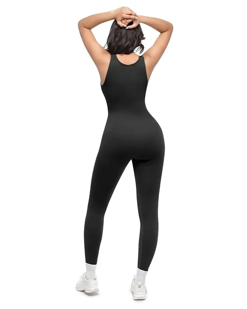 Deep V-Neck Breathable High-Waisted Tummy Control Body Shaping Bodysuit