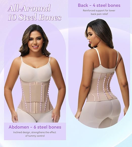 Waist Trainer for Women Tummy Control Workout Girdle Corset Waist Cincher
