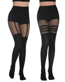 Mock Thigh High Stockings For Women Sexy Fishnet Tights Suspender Pantyhose