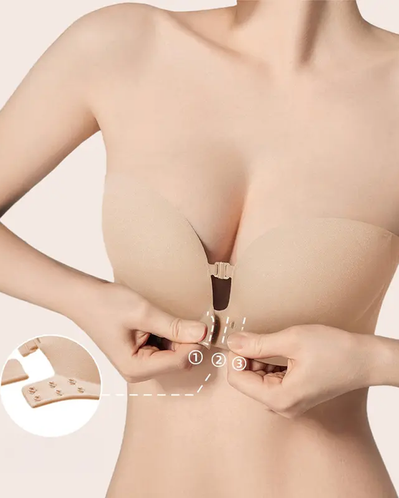 Jelly Front Closure Push Up Wireless Thick Padded Bra